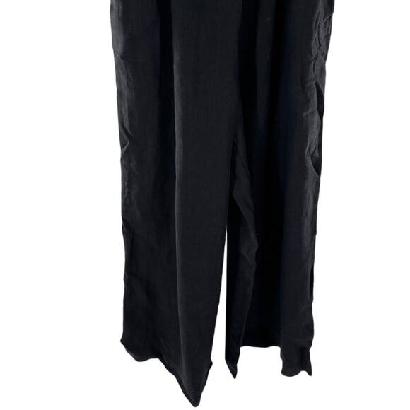 J. Crew Black Smocked Linen Sleeveless Tall Jumpsuit - Picture 5 of 10